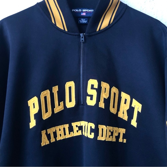 Vintage Ralph Lauren Polo Sport Men’s Varsity Basketball Warmup Black & Yellow - Picture 4 of 16